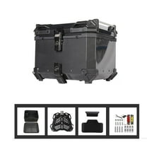 Ladcaser 45L Motorcycle Top Case, Steel Universal Motorcycle Tail Box, Storage Carrier Case Luggage Trunk, Waterproof Helmet Box for Helmet Luggage 47QT