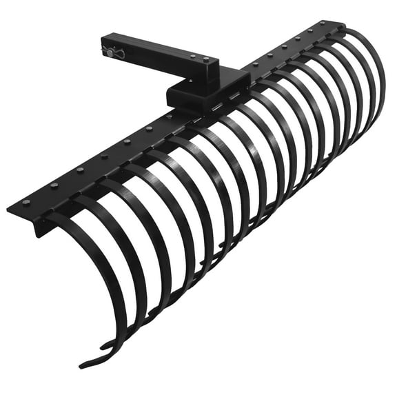 Ladcaser 49" Tractors Rake, 18 Tines Pine Straw Rake Fits 2" Receiver for Lawn Tractors or ATV/UTV
