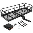 thumbnail image 1 of Ladcaser 500 LBS Foldable Trailer Hitch Cargo Carrier with Bag, 60" x 24" x 14" Vehicle Cargo Rack Carrier, 2" Receiver Rear Luggage Rack Basket for SUV Pickup Camping Traveling, 1 of 8