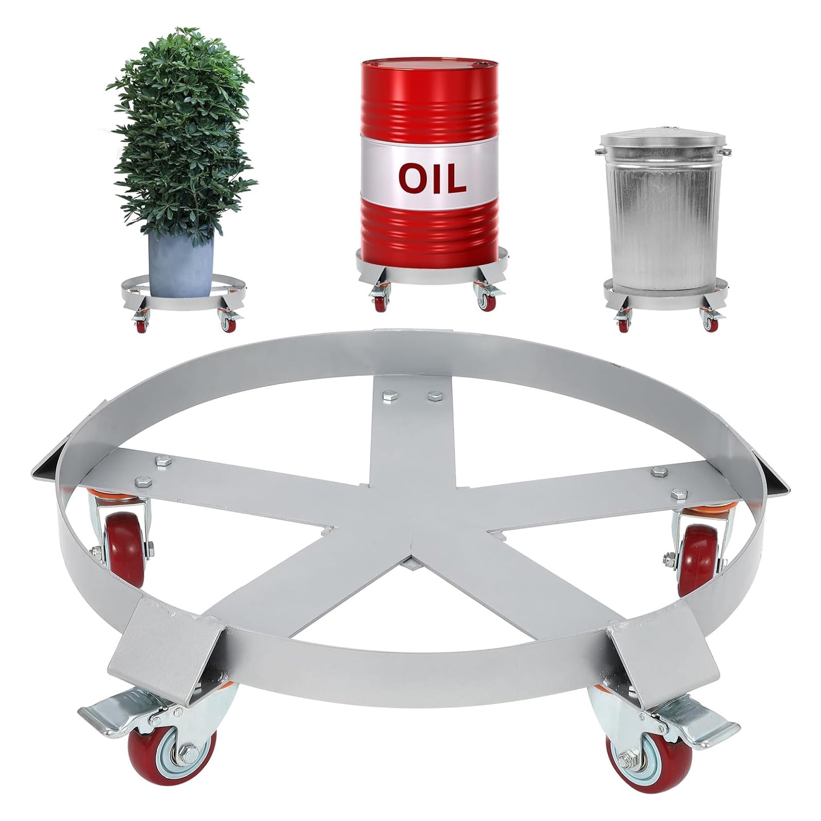 Ladcaser 55 Gallon Drum Dolly, 1250lbs Load Capacity, Steel Frame ...