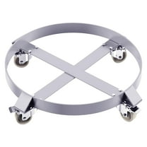Ladcaser 55 Gallon Steel Drum Dolly Drum Heavy-Duty 1000lbs Capacity Barrel Dolly Cart Drum Caddy with Steel Frame 4 Swivel Casters Wheel, for Warehouse Drum Handling, Silver