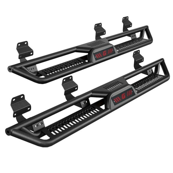 Ladcaser 6.5" Running Boards w/ Two Stairs Design Compatible for 2015-2024 Ford F-150 SuperCrew Cab (4 Full-Size Doors), Compatible for 2017-2024 Ford F-250 F-350 Super Duty Crew Cab, Side Steps