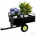 thumbnail image 1 of Ladcaser 750 LBS Heavy Duty ATV Trailer Tow Behind Steel Dump Cart, 15 Cu. Ft Garden Utility Trailer with Removable Sides & Rear Hitch for Riding Lawn Mower Tractor, 1 of 7