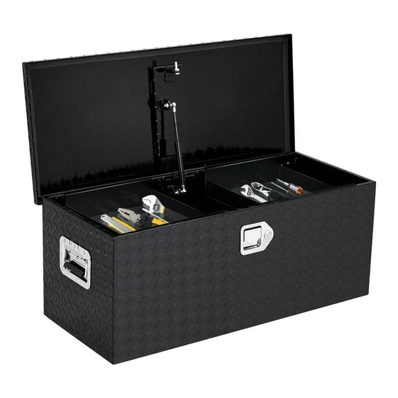 Ladcaser Aluminum Truck Bed Toolbox with 2 Small Boxes, Heavy Duty Aluminum Tool Box with Side Handle & Lock Keys, Truck Bed Storage Organizer for Pick Up Truck RV Trailer, 35.4"x15.2"x14.2"