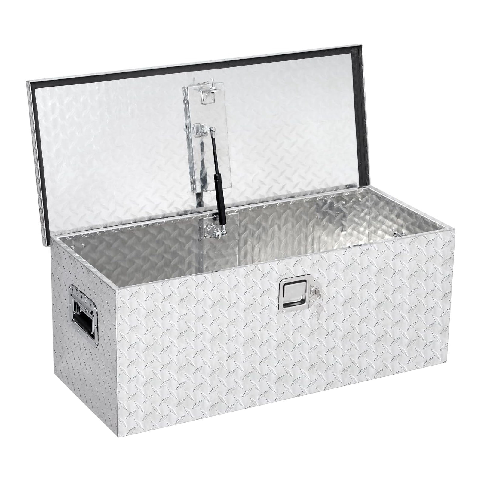 Ladcaser Aluminum Truck Bed Toolbox 35.4"x15.2"x14.2" Heavy Duty Tool Box with Side Handle & Lock Keys, Truck Bed Storage Organizer for Pick Up Truck RV Trailer