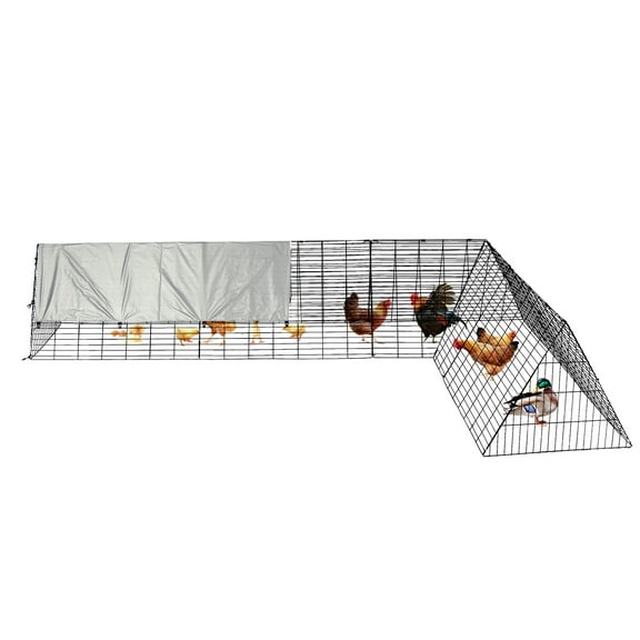 Ladcaser Chicken Runs for Yard with Cover, Chicken Tunnels for Yard, Portable Chicken Coop Run with Corner Frames, Small Metal Chicken Cage for Ducks, Rabbits