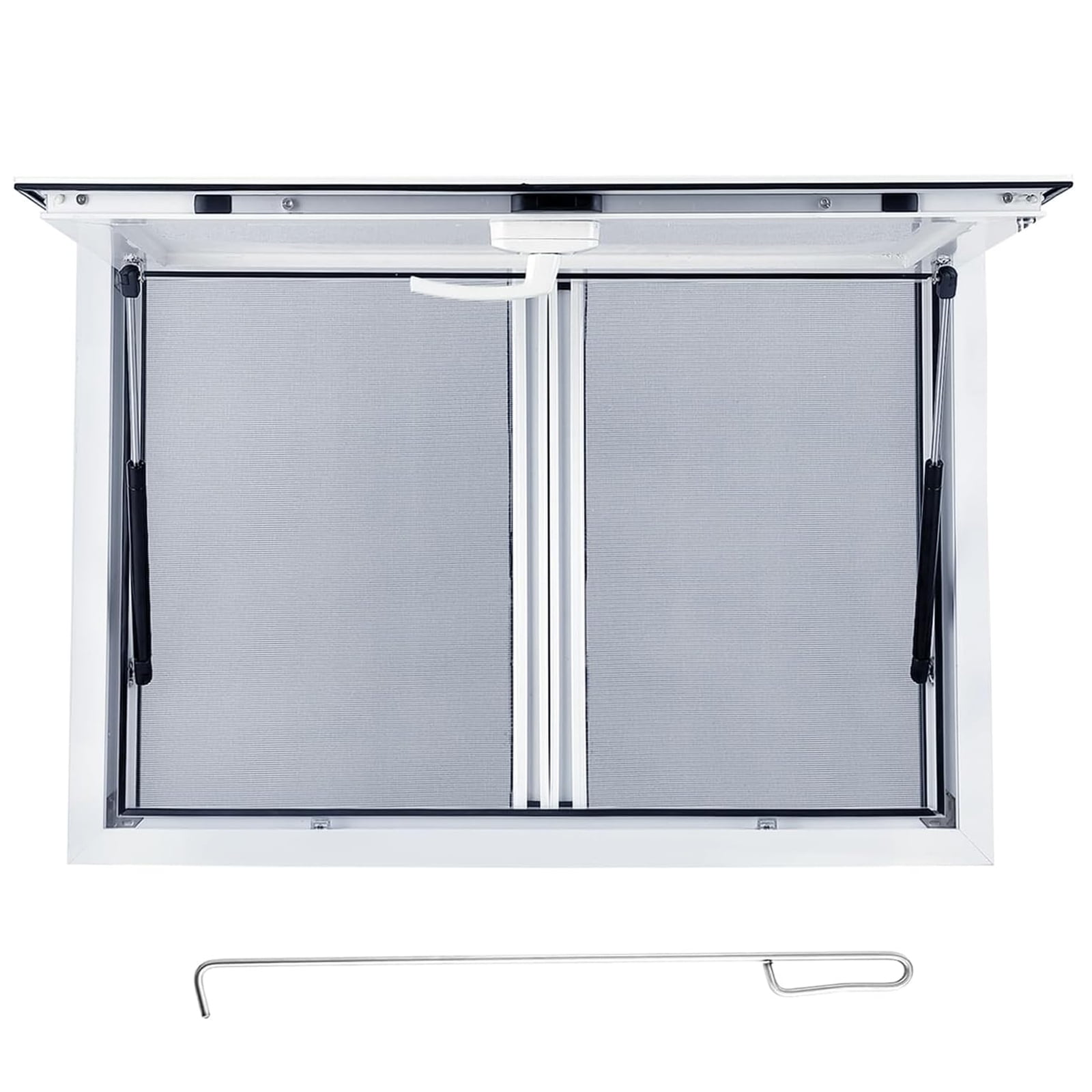 48x36 Aluminum Alloy Concession Window For Food Trucks – 4 Sliding Screens, 85° Awning, Door Lock, Weatherproof