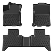Ladcaser Floor Mats Compatible for Toyota Tacoma Double Cab 2018-2023 TPE All Weather Custom Fit Front 1st & 2nd Row Floor Mats Liner