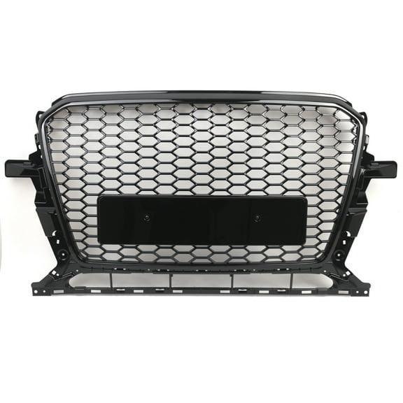 Ladcaser Honeycomb Mesh Front Bumper Grille Compatible for Audi Q5 SQ5 2013-2017, OE: 8R0853651AC, 8R0853651AL, 8R0853651AF, Black