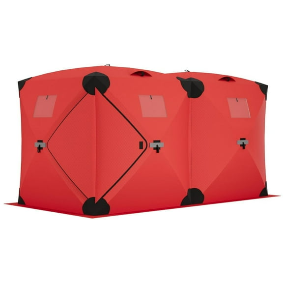 Ladcaser Pop-up Portable Insulated Ice Fishing Shelter Tent, 4-6 Person Capacity Outdoor Tent