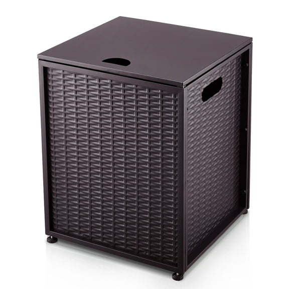 Ladcaser Propane Tank Cover Table, Propane Tank Holder Hideaway for 20 lb Propane Tank, Gas Tank Storage Side Table for Gas Fire Pits