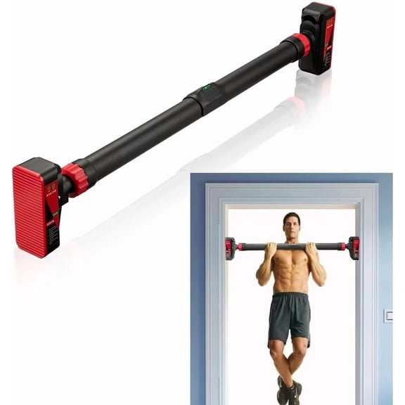 Ladcaser Pull-Up Bar Chin Up Bar for Doorways with Level Meter, Adjustable Strength Training Bar, No Screw Installation Needed, 440 LBS