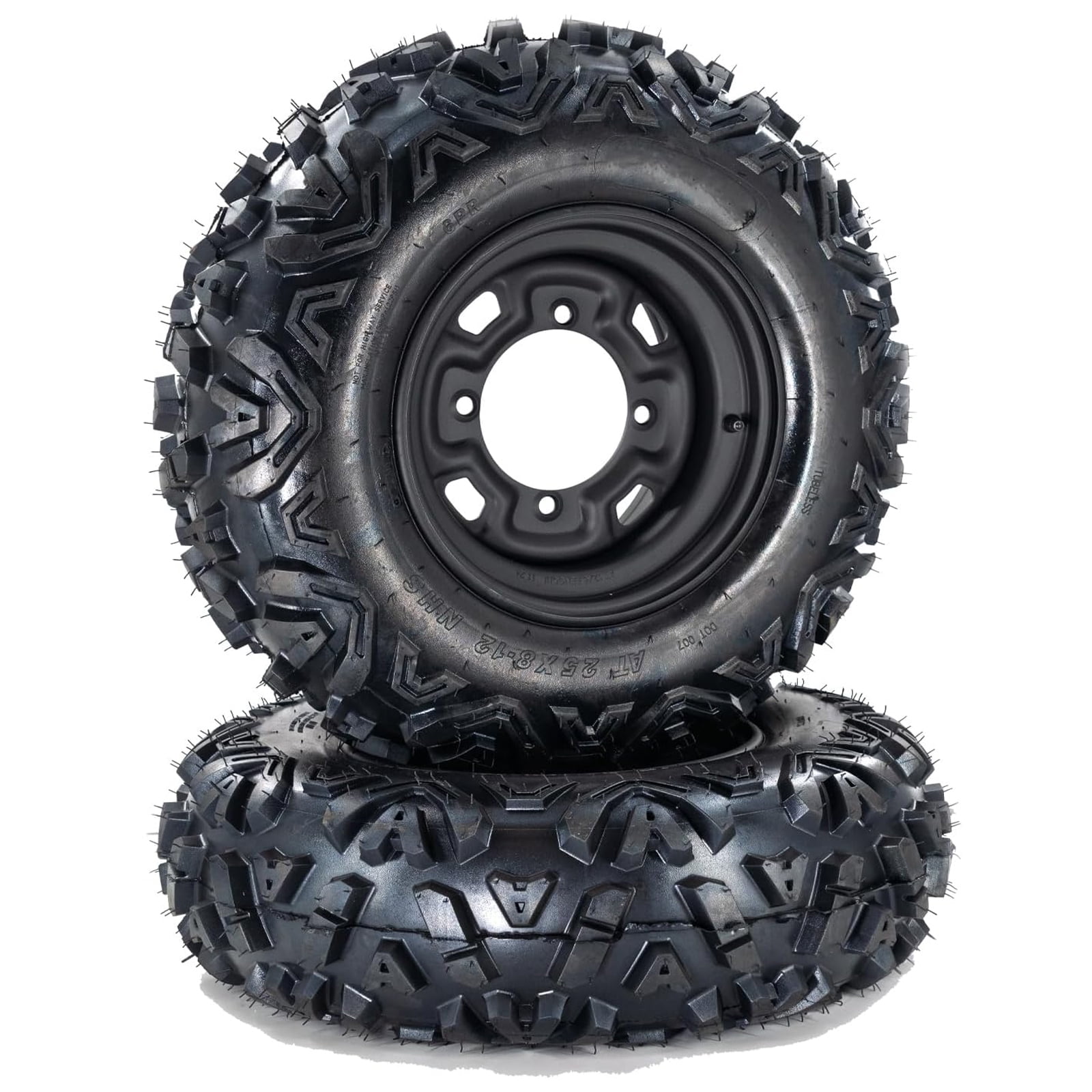 Ladcaser Set of 2 25x8-12 ATV Tires 6 Ply All-Terrain Tire with 12