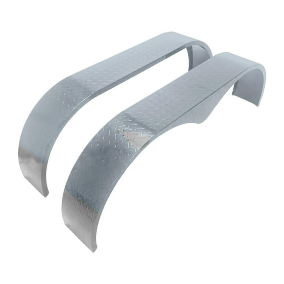 Ladcaser Tandem Round Trailer Fenders, 66" x 9.1" x 20" Heavy Duty Steel Tandem Axle Trailer Fenders, Set of 2 Double Axle Trailer Fenders Compatible with 13 Inch - 15 Inch Wheels, Grey