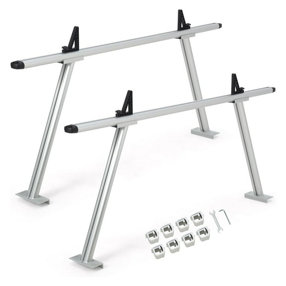 Ladcaser Truck Ladder Rack Universal Extendable Pick-Up Bed Cargo Rack 800 lbs Capacity, Silver