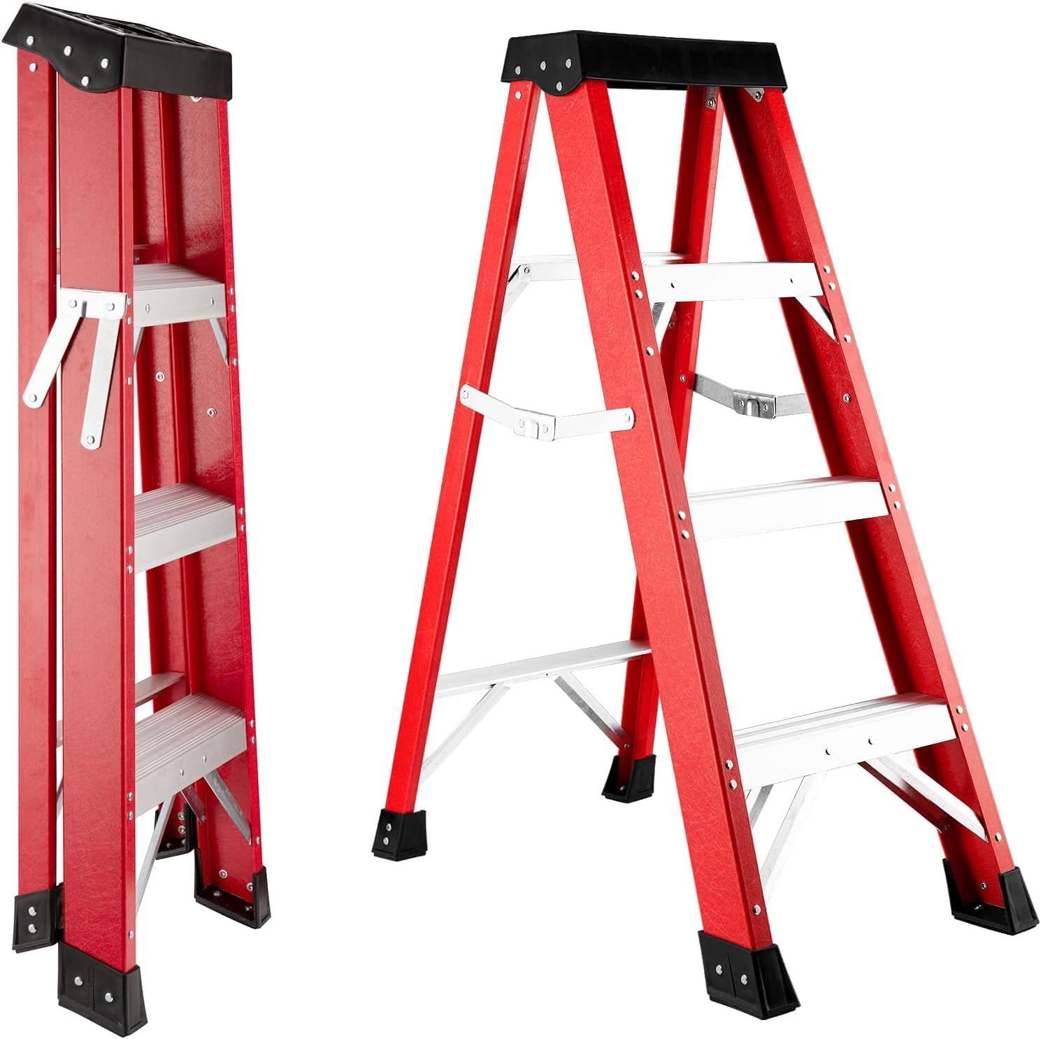 Lightweight Aluminum Step Stool, Portable 3 Step Ladder, Ladder for ...