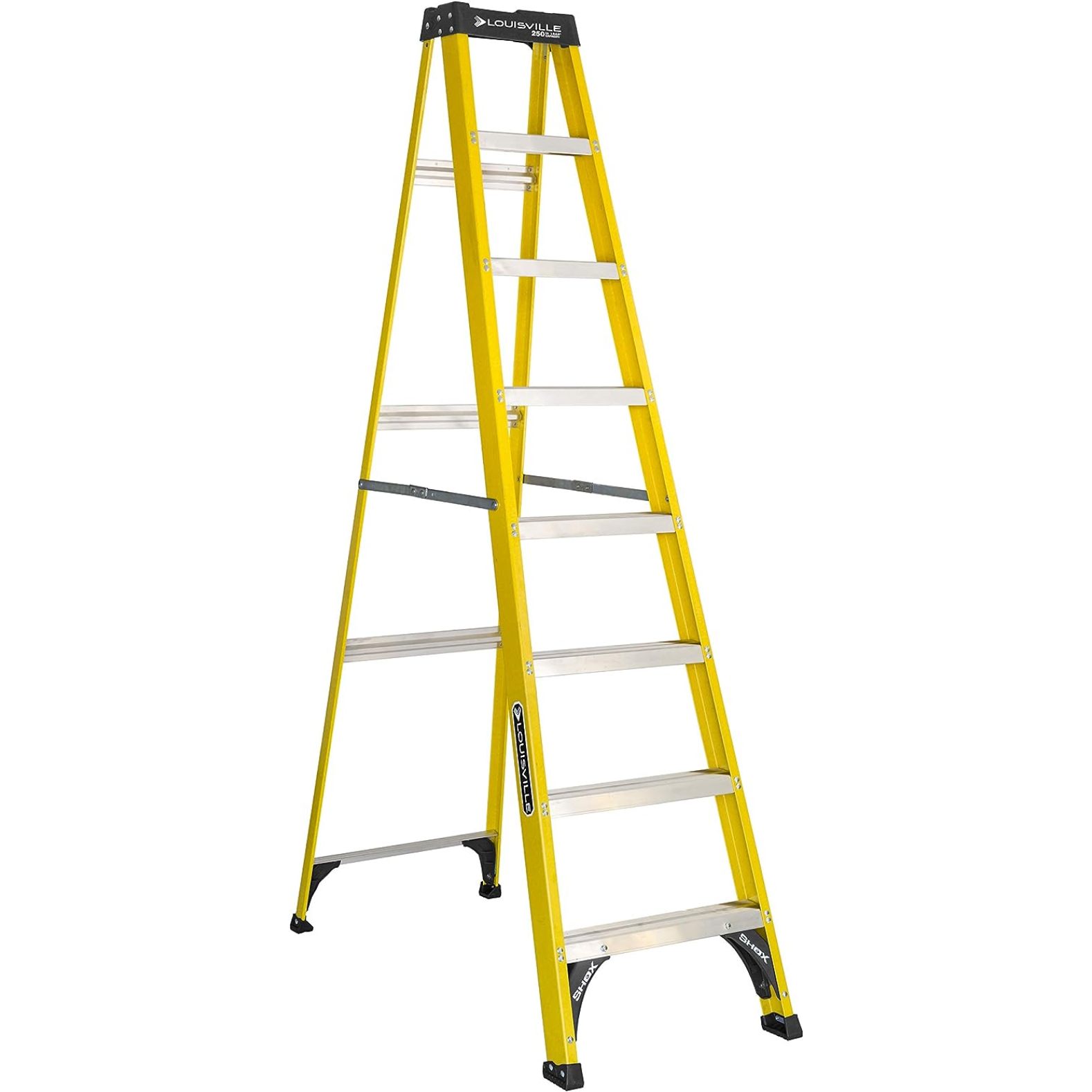 Ladder 8' Fiberglass Step Ladder, 250lb Capacity Industrial Home