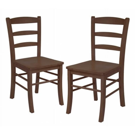 Ladder Back Chair in Anitque Walnut- Set of 2