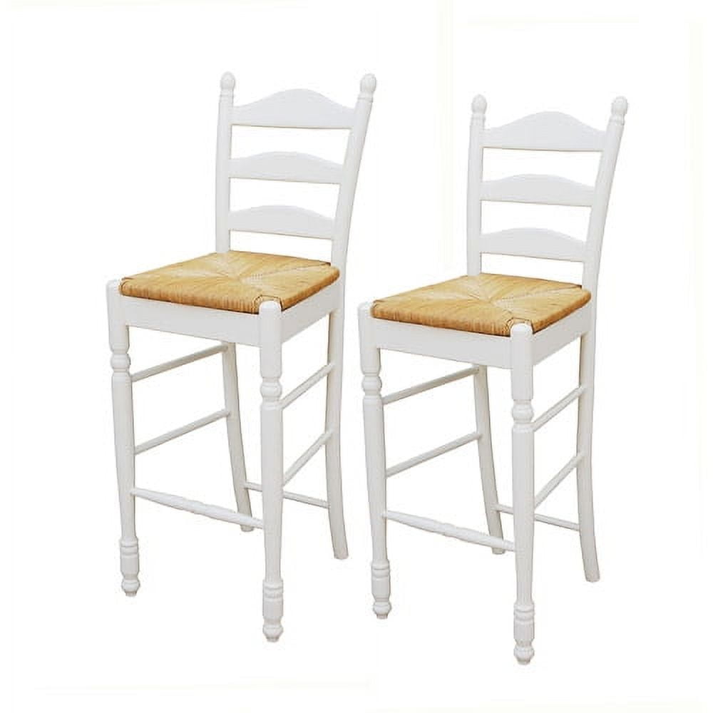 Ladder Back Rush Seat Bar Stools 30", Set of 2, Multiple Colors