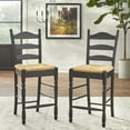 thumbnail image 1 of Ladder Back Rush Seat Counter Stools 24", Set of 2, Multiple Colors, 1 of 3