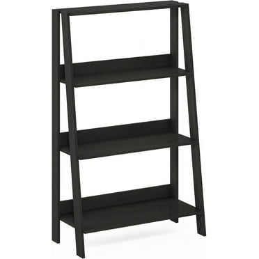 Ladder Bookcase Display Shelf, 4-Tier, Espresso