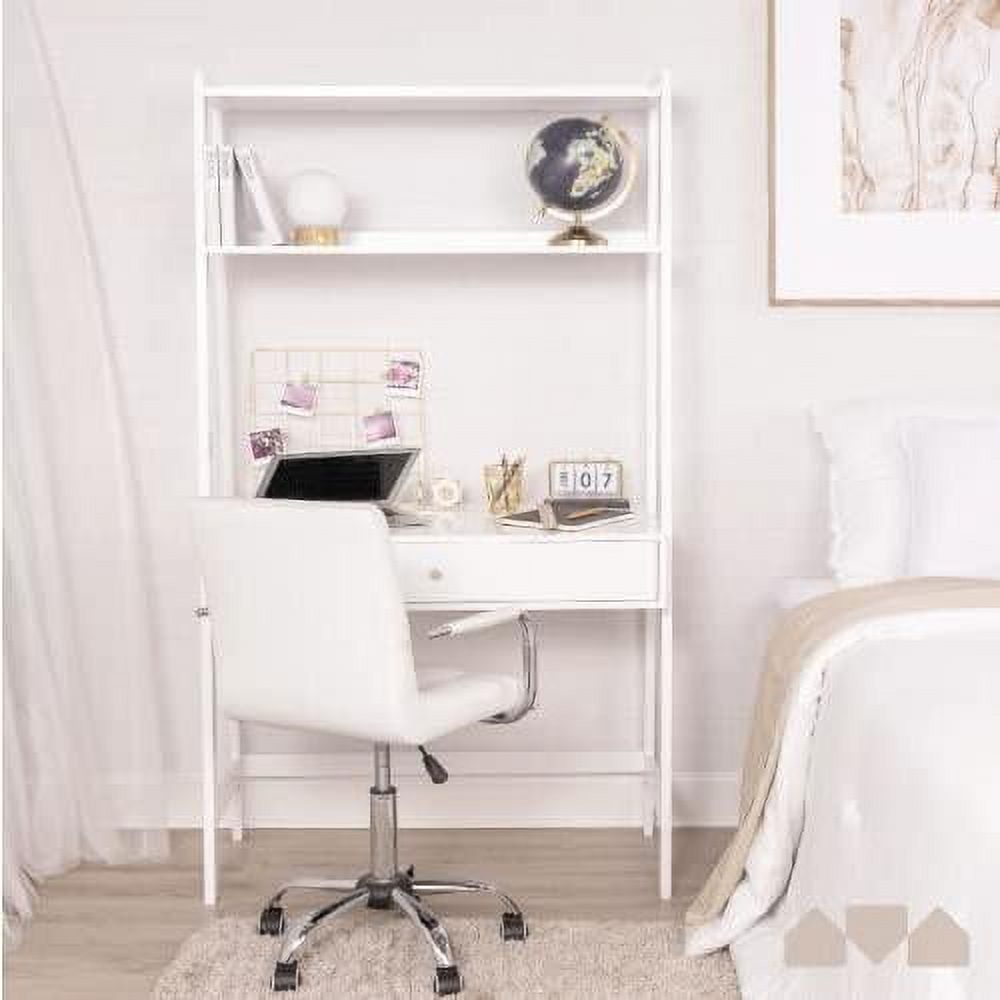 Ladder Desk With Storage, Freestanding Wall Computer Desk With Drawer