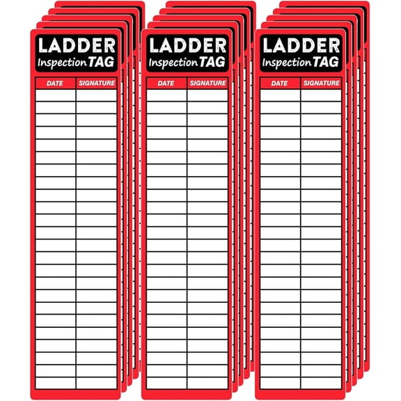 Ladder Inspection Labels Safety Stickers Ladders Red Safety Inspection Tags