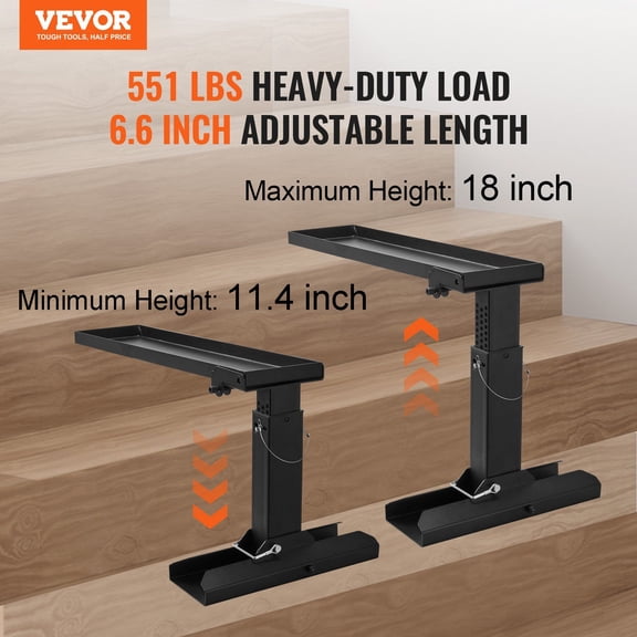 Ladder Levler,23.4 Lx11.4-18 in H Support Surface,Steel Ladder Leveling Tool,Folding Pitch Hopper,Stair Ladder Stabilizer Easy to Use,Extension Ladder Accessories for Uneven Ground