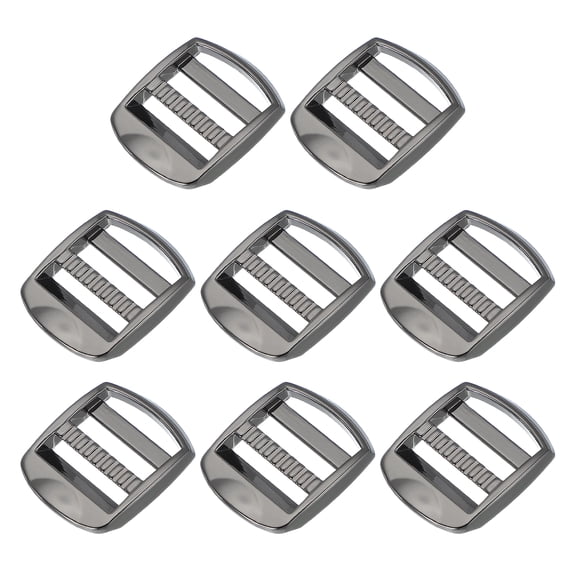 Uxcell Ladder Lock Buckle Slide Zinc Alloy Adjustable Webbing Strap Release Buckles 3/4", Black-Gray, 8 Pack