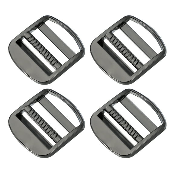 Uxcell Ladder Lock Buckle Slide Zinc Alloy Adjustable Webbing Strap Release Buckles 1-1/4", Black-Gray, 4 Pack