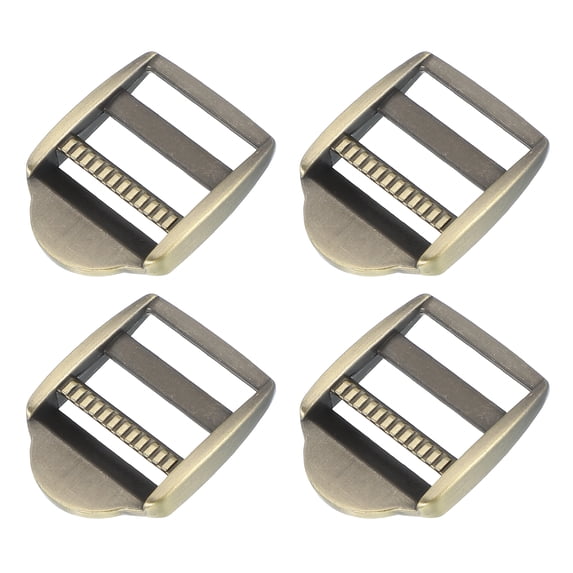 Uxcell Ladder Lock Buckle Slide Zinc Alloy Adjustable Webbing Strap Release Buckles 1", Vintage Bronze, 4 Pack