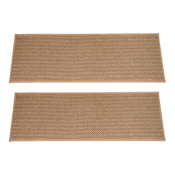 Ladder Mat Linen Silent Floor Mat Household Step Mat Anti-Slip Rubber Mat Brown