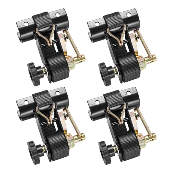 Ladder Rack Ratchet Straps 4 Pack, 1.87-2in Round Tube Mount, 7.4ft x 1.5in Heavy Duty 500lbs Load Cargo Straps with Double J-Hooks