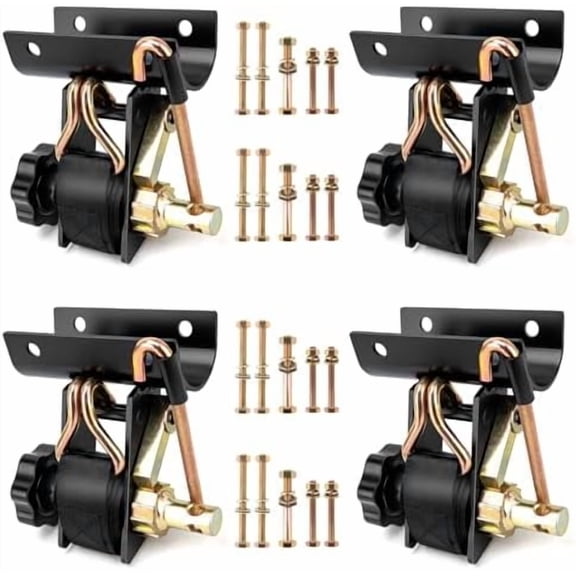 Ladder Rack Ratchet Straps, Truck Rack Straps, Lumber Rack Tie Down Straps 1.5" Wide x 7.5' Long, 2" Black Round Tube Mount, 500 lbs Load (4PCS)$$Tools & Hardware Other