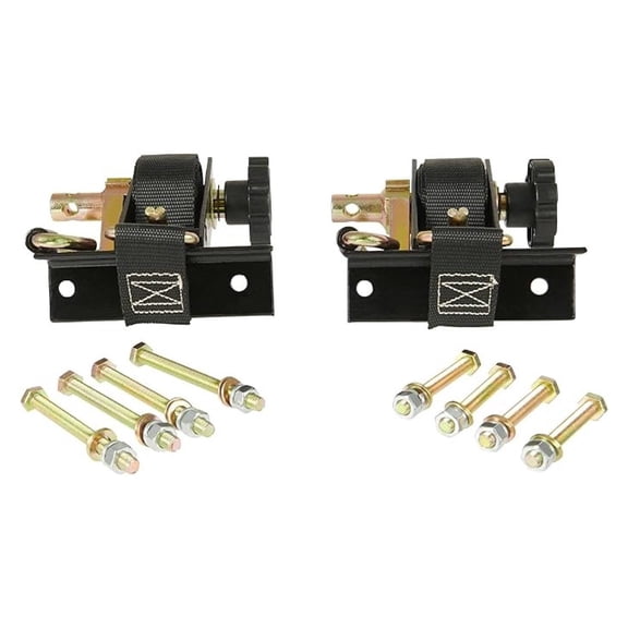 Ladder Rack Tie Down Straps 1-1/2" x 7ft (2 Pack) - Black Ratchet Straps with Square Tube Mount - Heavy Duty 500lbs WLL - Truck Bed & Trailer Accessories