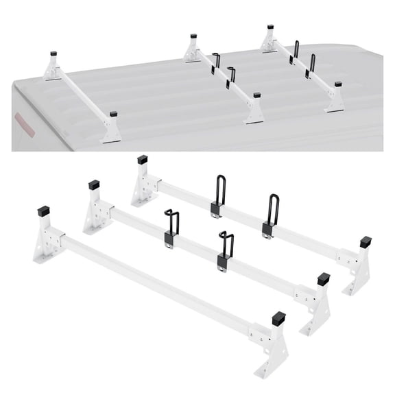 Ladder Rack for Van, 54" 3 Bar Roof Rack, 800lbs Capacity Steel Van Ladder Rack, Fits Ford Transit 150-350 2015-2022, Heavy Duty Roof Transport