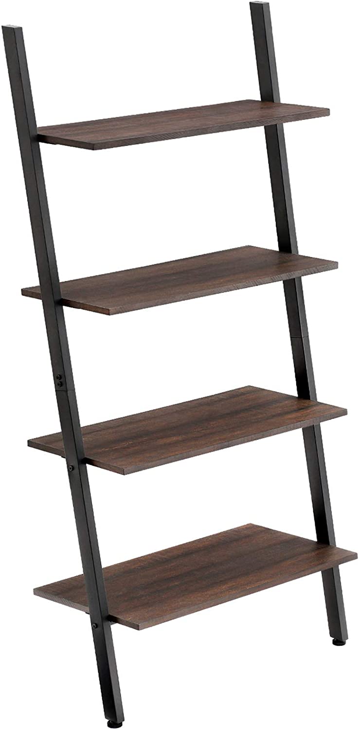 Ladder Shelf, 4-Tier Bookshelf, Storage Rack Shelves, for Living Room ...