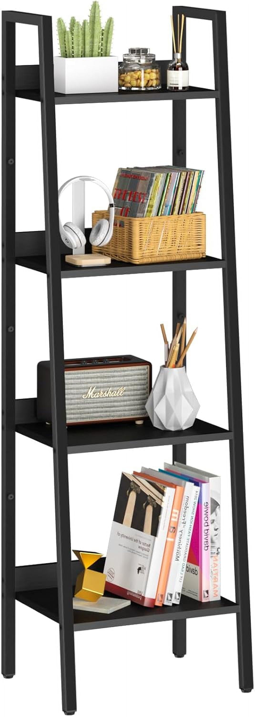 Ladder Shelf, 4 Tier Tall Ladder Bookshelf Corner Shelf, Industrial