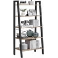 thumbnail image 1 of Ladder Shelf, 5-Tier Bookshelf, Storage Rack, Bookcase with Steel Frame, for Living Room, Home Office, Kitchen, Bedroom, Industrial Style, Rustic Brown and Ink Black ULLS45X, 1 of 10