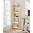 thumbnail image 1 of Ladder Shelf,  Freestanding Corner Storage Shelve, 5-Tier White Gold, 1 of 5