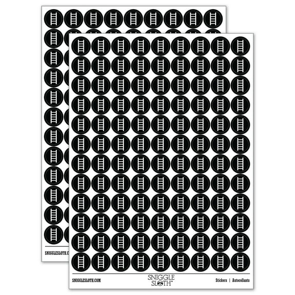 Ladder Solid 200+ Round Stickers - Black - Gloss Finish - 0.50" Size