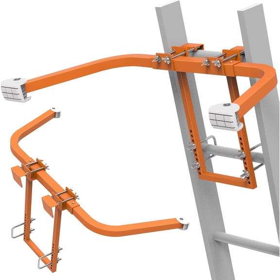 Ladder Stabilizer,Extended Ladder Stabilizer Accessory for Roof Gutter＆Wall,Ladder Stand-Off 450 lbs Heavy Duty Steel Wing Span/Wall Ladder Standoff with Non-Slip Rubber Bottom Pad