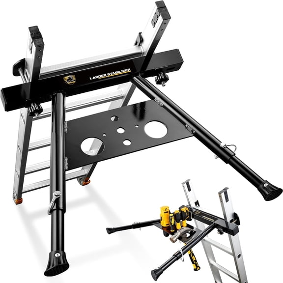 Ladder Stabilizer, Extension Stabilizer for Roof Wall Standoff Accessory Safety Stability Aviation Grade Aluminium, Adjustable Length 22-29.5In