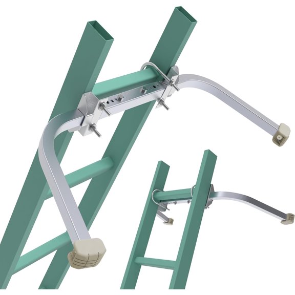 Ladder Stabilizer,Heavy Duty Aluminum Extended Ladder Accessory for Roof Gutter Guard Cleaning Tools,Ladder Stand-Off Wing Span/Wall Ladder Hooks with Non-Slip Rubber Bottom pad.(Patent)