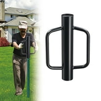 FENHRTVM Fence Post Driver 12 LB Heavy Duty Black Post Pounde with Handle for U Fence Post Wooden Post