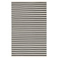 thumbnail image 1 of Ladder Stripe Black/Ivory Handwoven Wool Rug, 5' x 8', 1 of 6