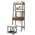 thumbnail image 1 of Ladder Vanity Desk Set with Flip Top Mirror and Cushioned Stool, 1 of 5