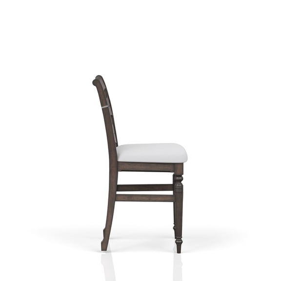 Ladderback Counter Stool with Polester | Used at Counter Levels | Solid Wood + MDF and Dark Chocolate Finish | Resolves Unreliable Counter Seating
