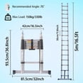 thumbnail image 1 of Ladders Extendable Telescopic 2.6M-5M Heavy Duty Multi Purpose Straight Loft Ladder Portable Folding Stainless Steel Ladder Tool, 1 of 14