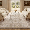 thumbnail image 1 of Laddha Home Designs 2' x 3' Hand Knotted Floral Area Throw Rug - Cream and Beige, 1 of 7